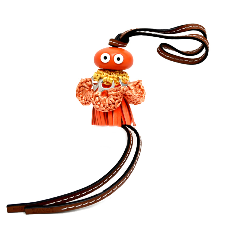 Loewe Sea Angel Clione Jellyfish Charm for Women and Men, Leather, Orange